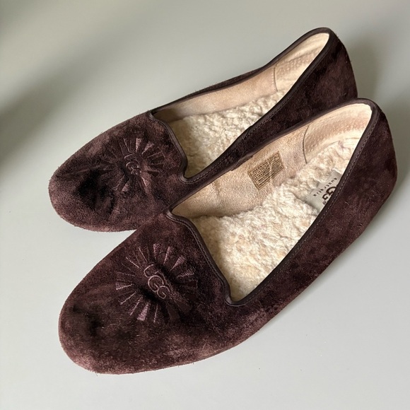 UGG Alloway Suede Brown Flats Size 9.5 - Picture 4 of 9
